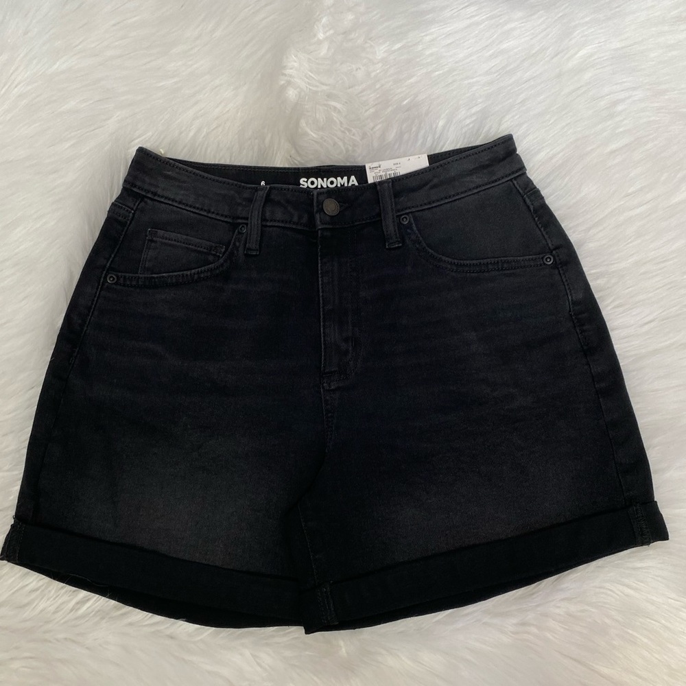 Sonoma Laughlin Black Denim Mom Short 6